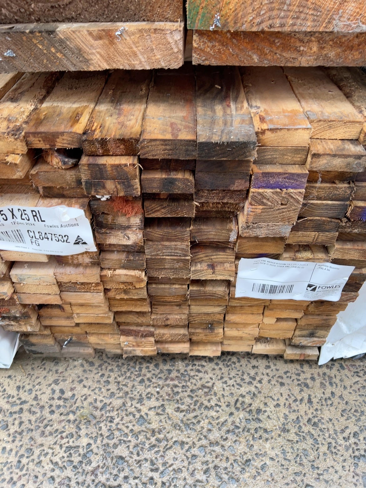 75X25 PINE MERCH R/SAWN 2/4.2 2/5.1 217/5.4 (THIS PACK IS AGED STOCK AND SOLD AS IS) 75X25 PINE MERCH R/SAWN 2/4.2 2/5.1 217/5.4 (THIS PACK IS AGED STOCK AND SOLD AS IS)