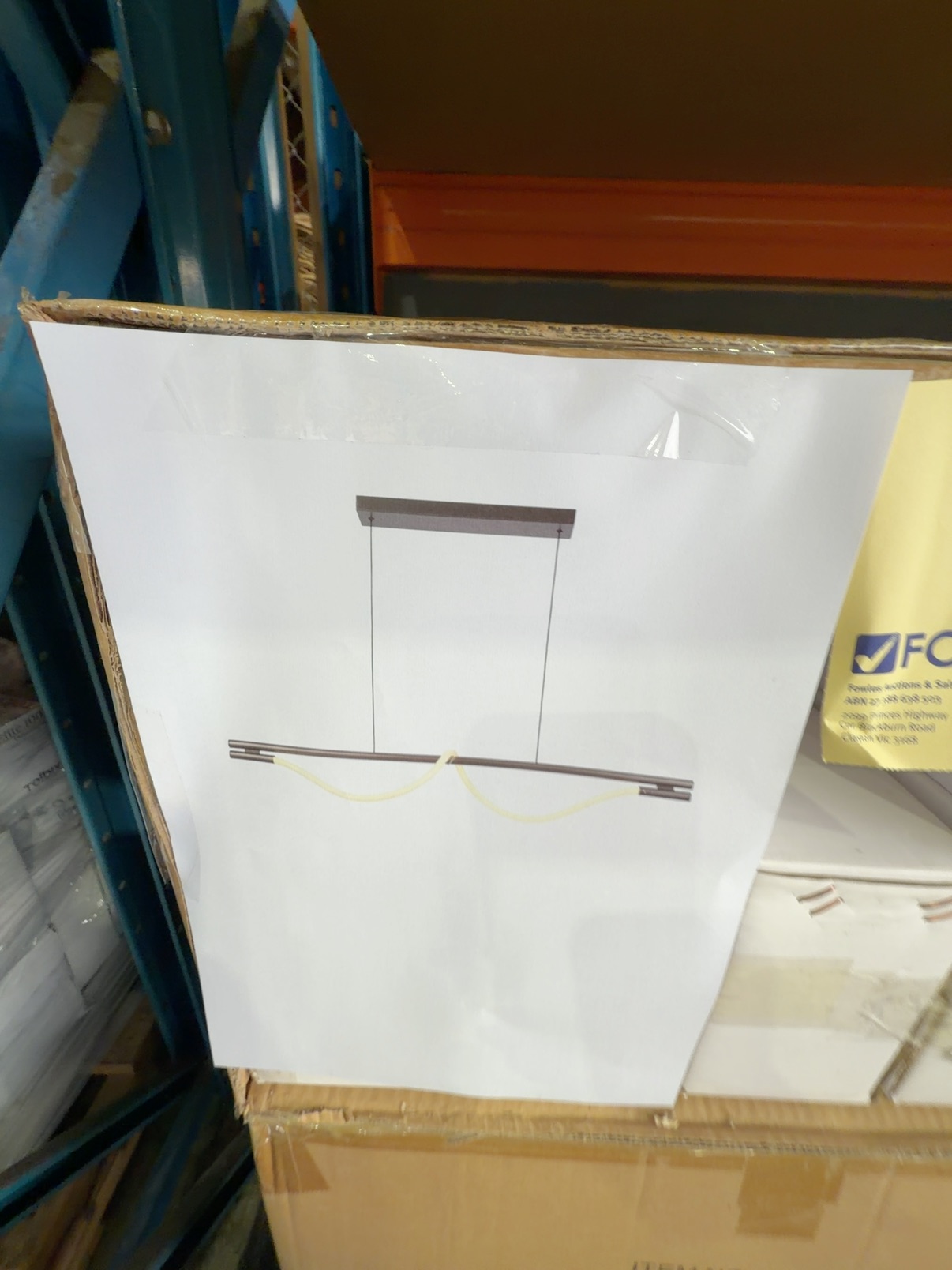 NEW (BOX OF 10 QTY) TAFT 75CM PENDANT LIGHT, TAFT PE75-GM RRP$265 EACH NEW (BOX OF 10 QTY) TAFT 75CM PENDANT LIGHT, TAFT PE75-GM RRP$265 EACH