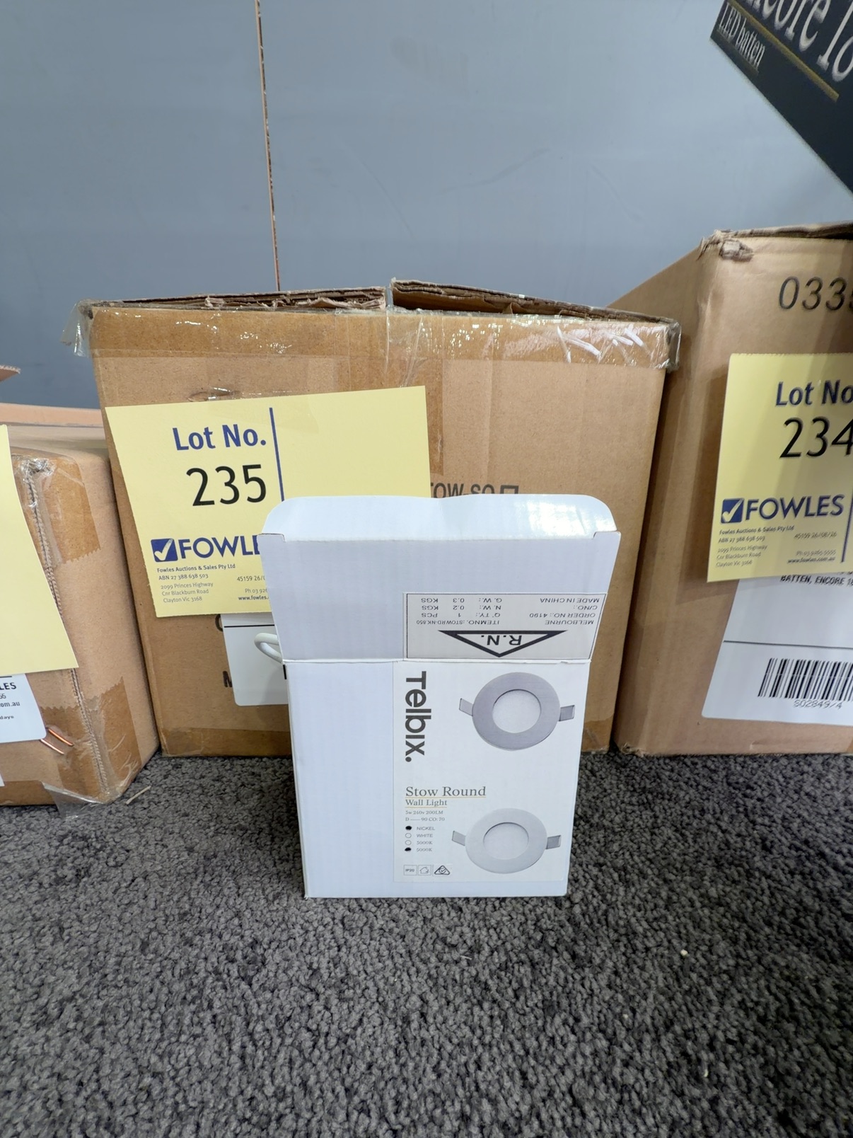 NEW (BOX OF 50 QTY) STOW NIKEL ROUND DOWN/WALL LIGHT, STOW RD-NK-850 RRP$17 EACH NEW (BOX OF 50 QTY) STOW NIKEL ROUND DOWN/WALL LIGHT, STOW RD-NK-850 RRP$17 EACH