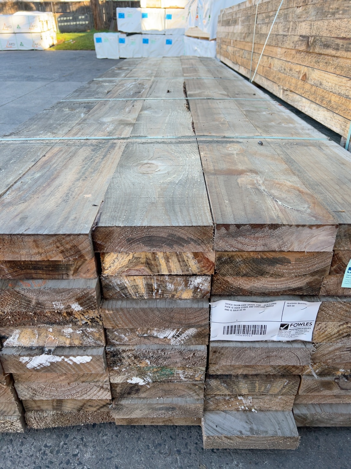 200X50 SAWN CASE GRADE PINE-45/4.2 (THIS PACK IS AGED STOCK AND CONTAINS MOULD AND IS SOLD AS IS) 200X50 SAWN CASE GRADE PINE-45/4.2 (THIS PACK IS AGED STOCK AND CONTAINS MOULD AND IS SOLD AS IS)