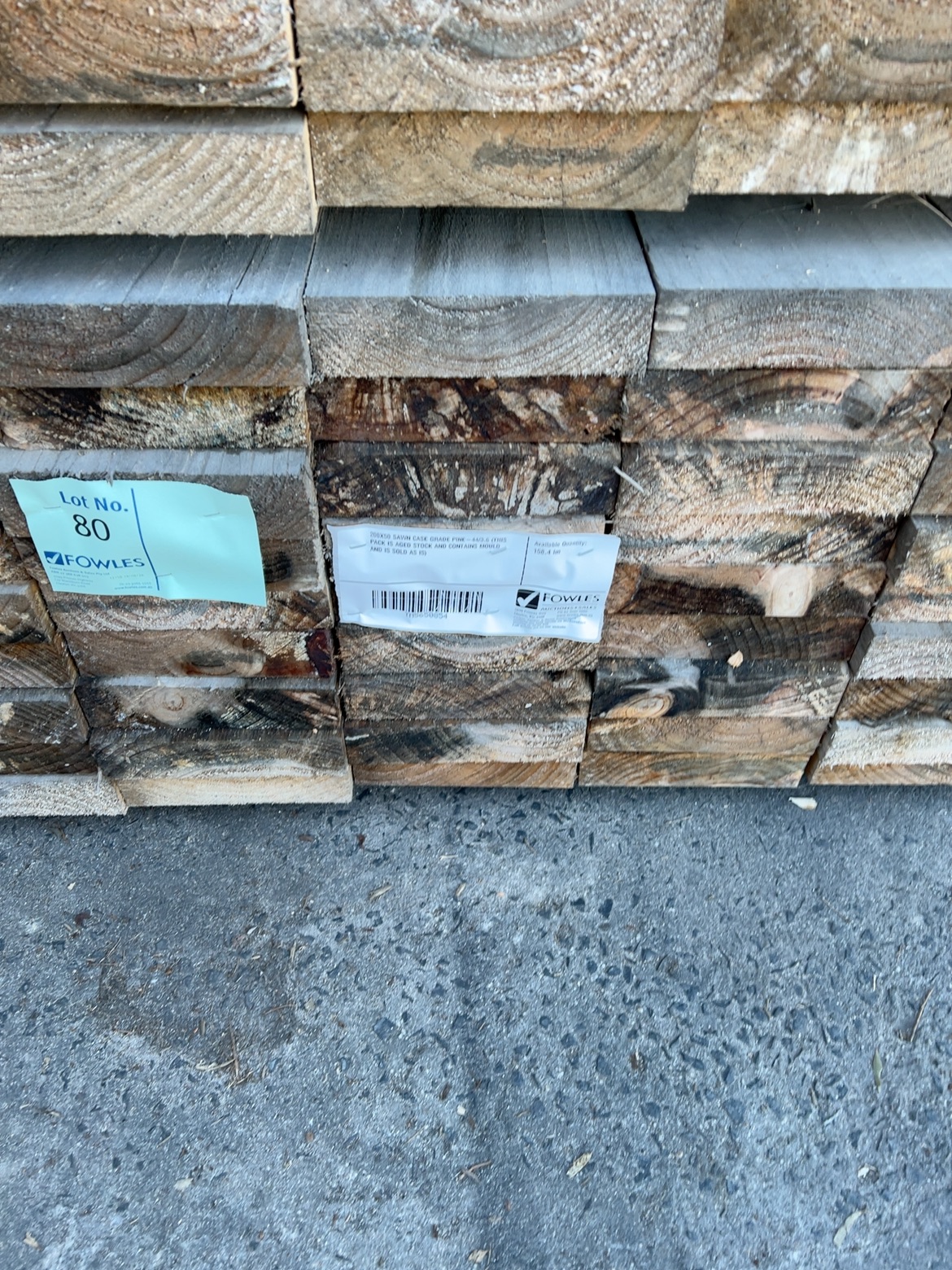 200X50 SAWN CASE GRADE PINE-44/3.6 (THIS PACK IS AGED STOCK AND CONTAINS MOULD AND IS SOLD AS IS) 200X50 SAWN CASE GRADE PINE-44/3.6 (THIS PACK IS AGED STOCK AND CONTAINS MOULD AND IS SOLD AS IS)