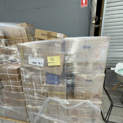 PALLET OF ASSORTED BATHROOM TAPWARE AND ACCESSORIES, GRATES, POP UP WASTES, BASINS, KITCHEN MIXERS, BASIN MIXERS ETC SOLD AS IS