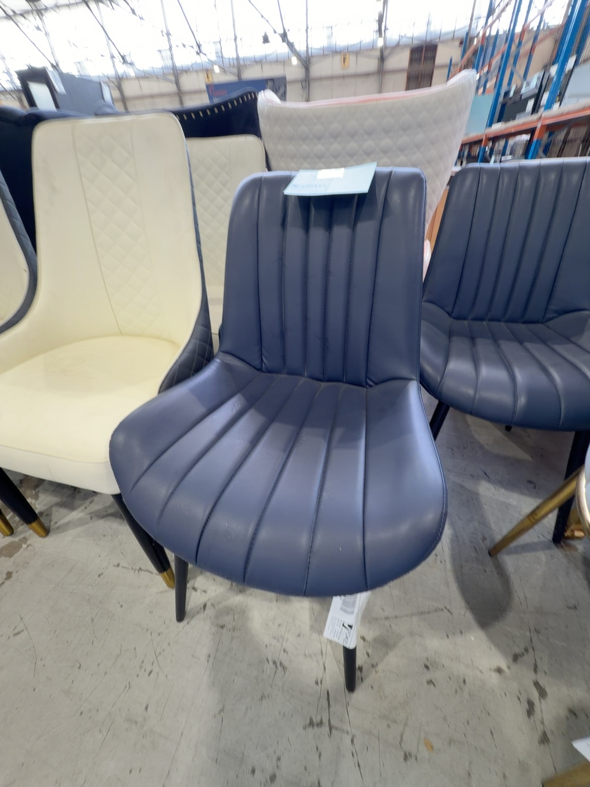 EX SHOWROOM - MUSTANG BLUE PU DINING CHAIR EX SHOWROOM - MUSTANG BLUE PU DINING CHAIR