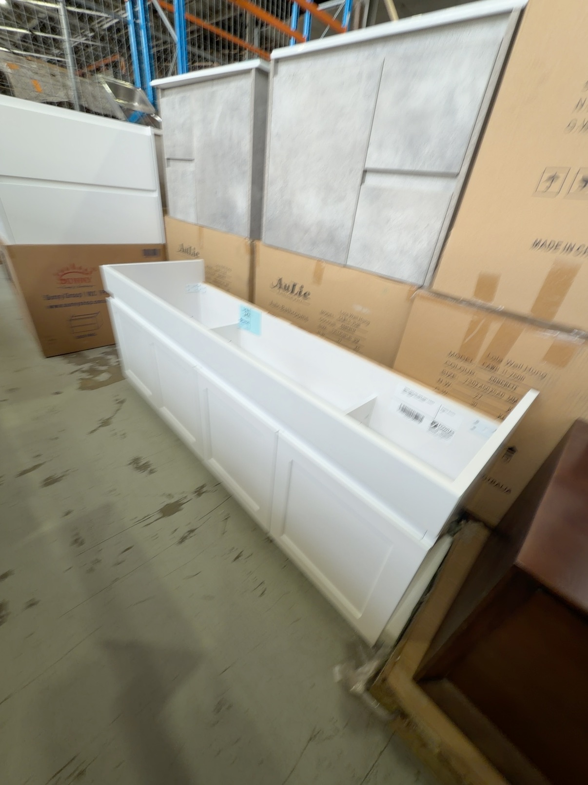 1500MM WHITE WALL HUNG VANITY CABINET ONLY, HAMPTON SQUARE DOORS, WH96-1500W 1500MM WHITE WALL HUNG VANITY CABINET ONLY, HAMPTON SQUARE DOORS, WH96-1500W