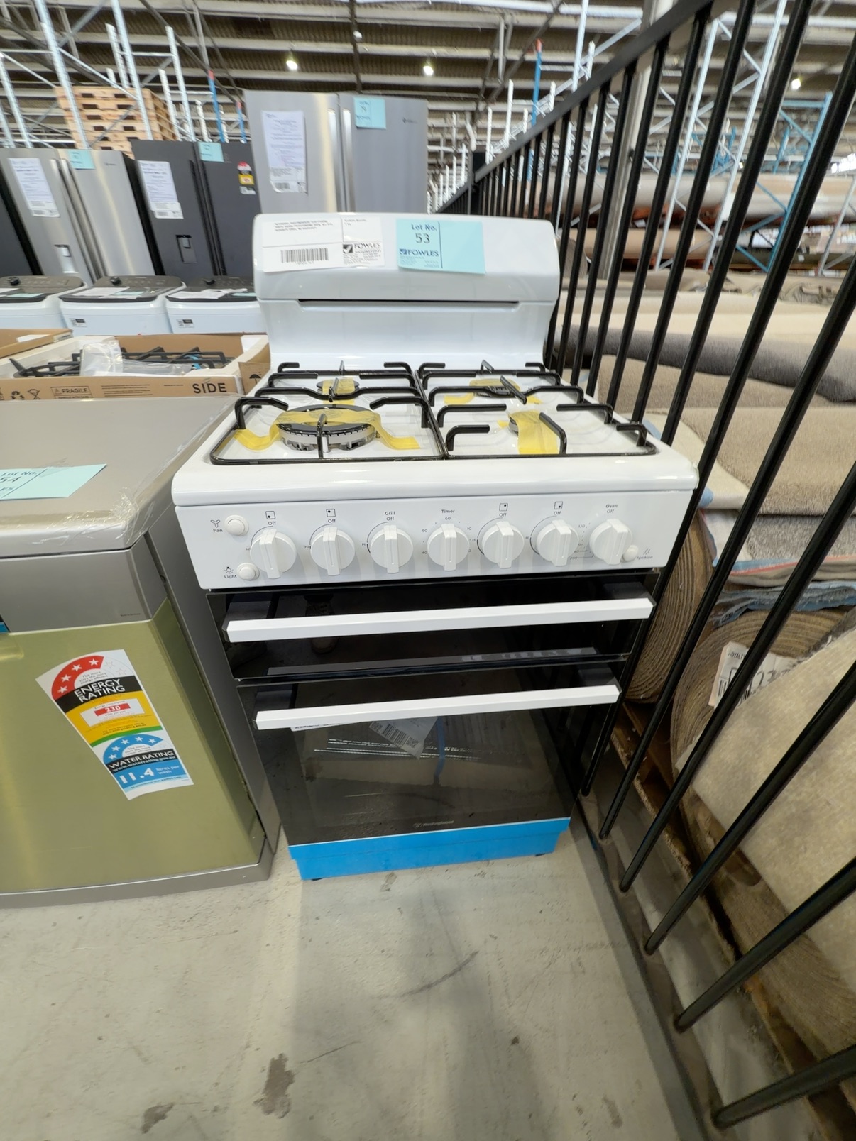NEWMODEL WESTINGHOUSE WLG512WCNG WHITE 540MM FREESTANDING OVEN, ALL GAS, SEPARATE GRILL, NO WARRANTY NEWMODEL WESTINGHOUSE WLG512WCNG WHITE 540MM FREESTANDING OVEN, ALL GAS, SEPARATE GRILL, NO WARRANTY