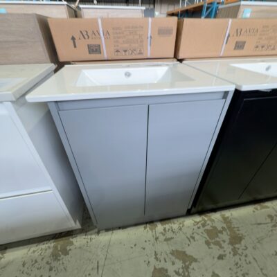 NEW 600MM MATTE GREY VANITY WITH CERAMIC TOP, SK7-600WGM NEW 600MM MATTE GREY VANITY WITH CERAMIC TOP, SK7-600WGM