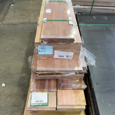 PALLET OF 48 PCE ASSORTED HARDWOOD LAMINATED PANELS