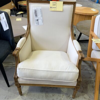 EX HIRE FRENCH PROVINCIAL CHAIR, TIMBER FRAME, CREAM UPHOLSTERY, SOLD AS IS EX HIRE FRENCH PROVINCIAL CHAIR, TIMBER FRAME, CREAM UPHOLSTERY, SOLD AS IS