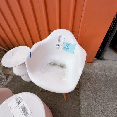 EX STAGING - WHITE ACRYLIC CHAIR, SOLD AS IS EX STAGING - WHITE ACRYLIC CHAIR, SOLD AS IS