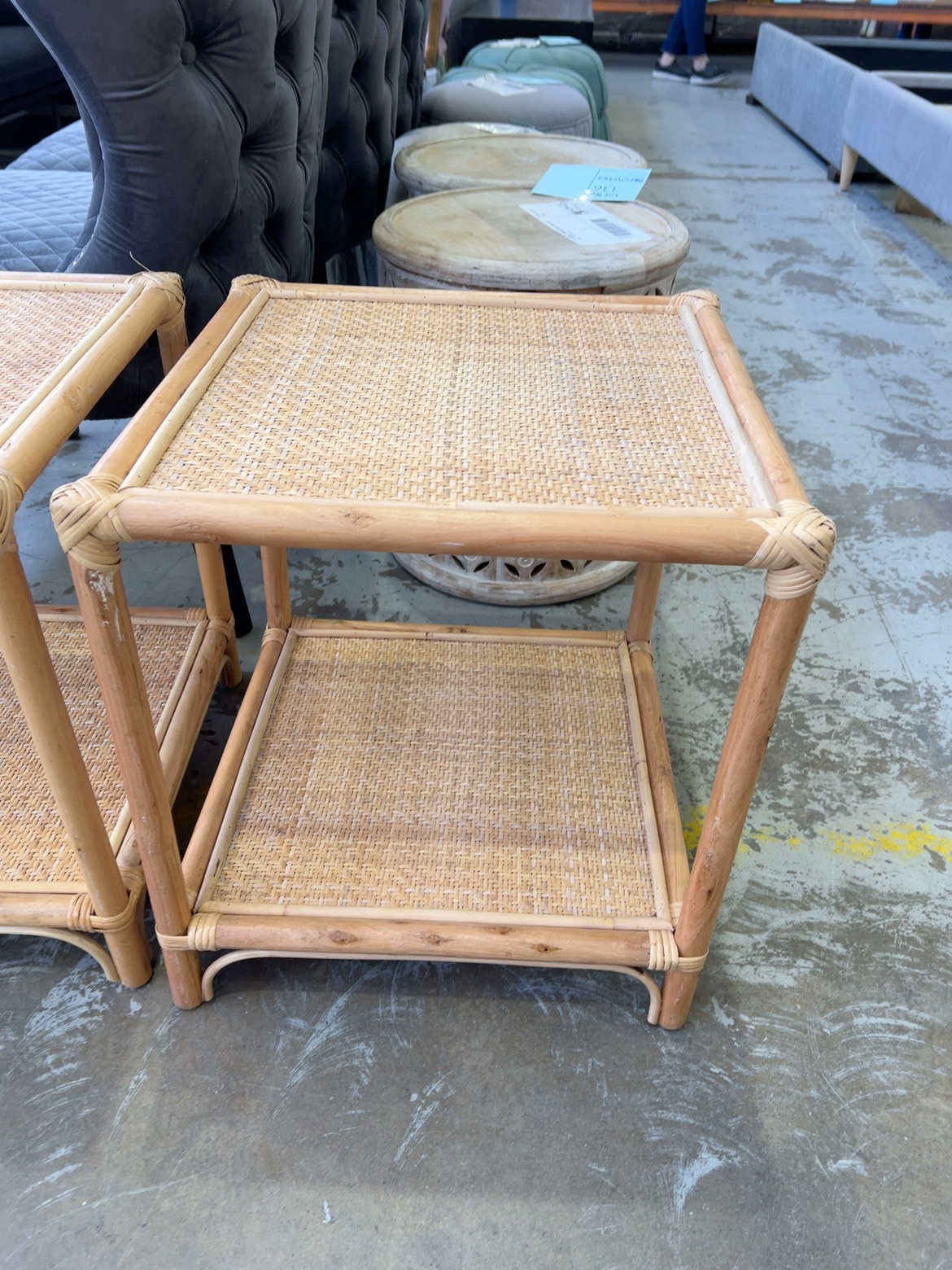 EX STAGING - SQUARE RATTAN SIDE TABLE SOLD AS IS EX STAGING - SQUARE RATTAN SIDE TABLE SOLD AS IS