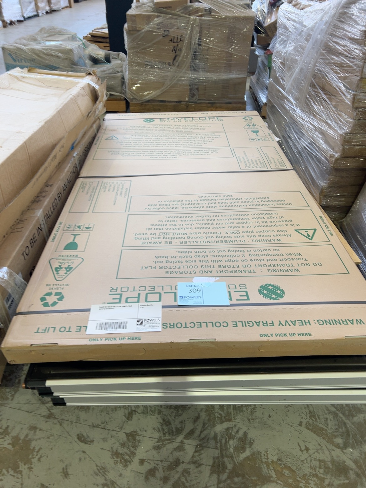 PALLET OF SOLAR COLLECTOR PANELS, SOLD AS IS NO WARRANTY PALLET OF SOLAR COLLECTOR PANELS, SOLD AS IS NO WARRANTY