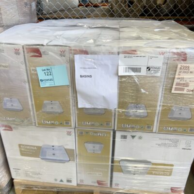 PALLET WITH QTY 24 OF ROMINA INSET VANITY BOWL, SOLD AS IS PALLET WITH QTY 24 OF ROMINA INSET VANITY BOWL, SOLD AS IS