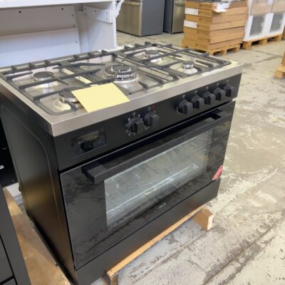 EX DISPLAY EURO EO90FSDPBL 900MM BLACK DUAL FUEL FREESTANDING OVEN WITH 3 MONTH WARRANTY RRP$1899