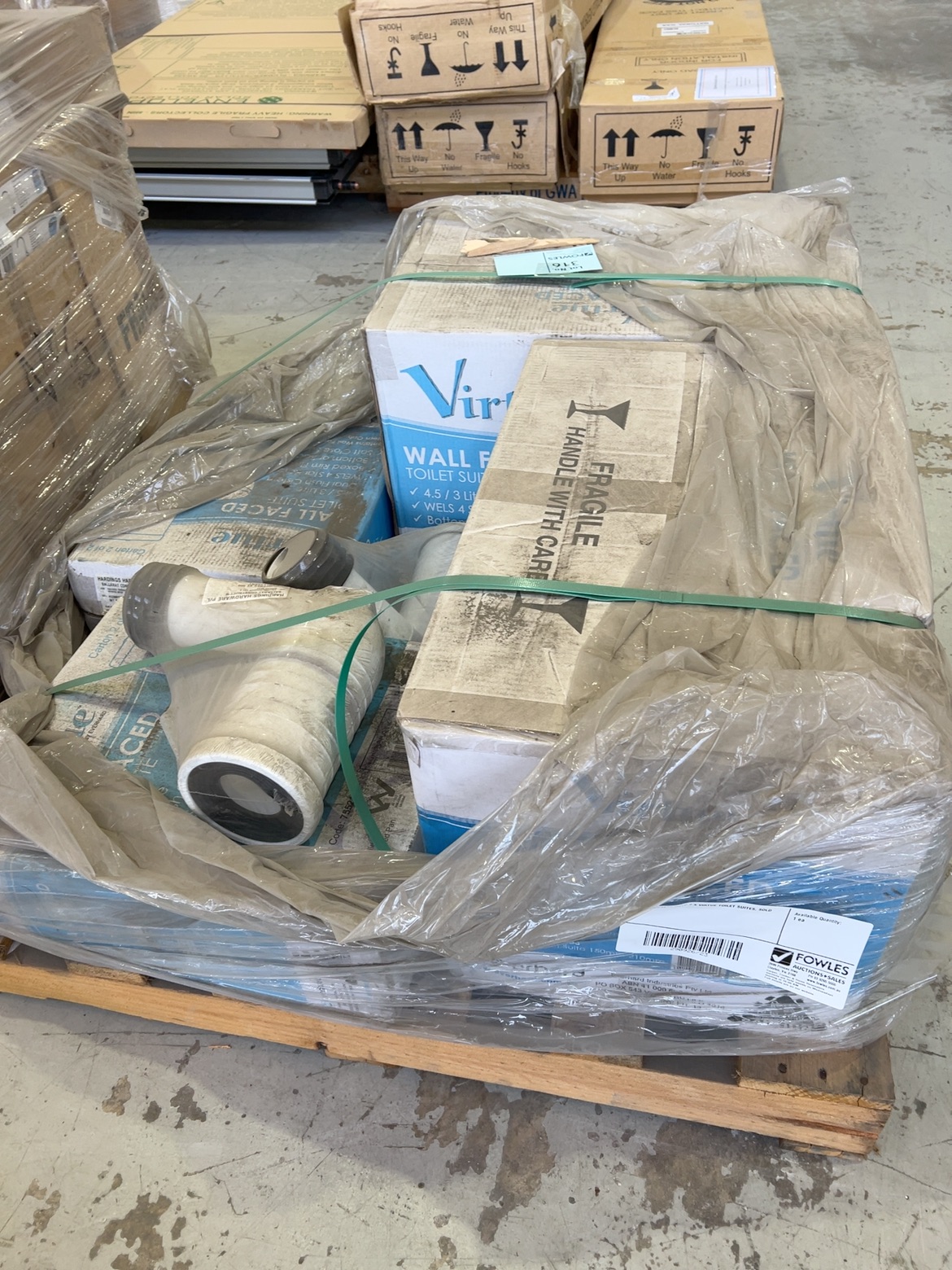 PALLET WITH 2 X VIRTUE TOILET SUITES, SOLD AS IS PALLET WITH 2 X VIRTUE TOILET SUITES, SOLD AS IS