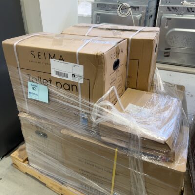 PALLET OF SEIMA TOILET PANS SOLD AS IS