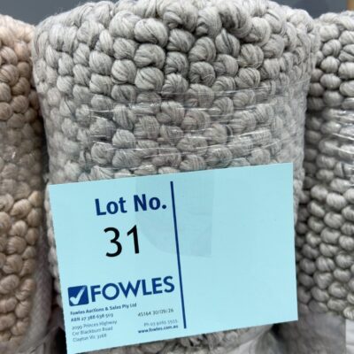 NEW SILVER PEBBLE WOOL RUG 160CM X 230CM RRP$499