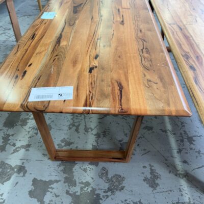 EX DISPLAY JINDALEE 1800MM MARRI TIMBER DINING TABLE, RRP$2399 SOLD AS IS (TABLE HAS SOME SCRATCHES) EX DISPLAY JINDALEE 1800MM MARRI TIMBER DINING TABLE, RRP$2399 SOLD AS IS (TABLE HAS SOME SCRATCHES)