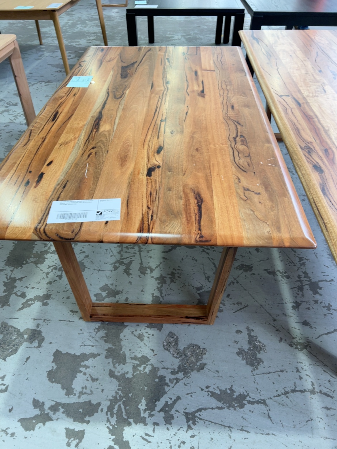 EX DISPLAY JINDALEE 1800MM MARRI TIMBER DINING TABLE, RRP$2399 SOLD AS IS (TABLE HAS SOME SCRATCHES) EX DISPLAY JINDALEE 1800MM MARRI TIMBER DINING TABLE, RRP$2399 SOLD AS IS (TABLE HAS SOME SCRATCHES)