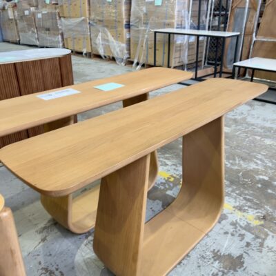 EX-DISPLAY LAMBERT CONSOL TABLE OAK NATURAL, SOLD AS IS