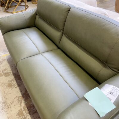 EX-DISPLAY LOREO 3 SEATER SOKA VERDE LEATHER, SOLD AS IS