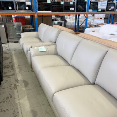 EX-DISPLAY MONTANO LOUNGE SUITE INCL 3 SEATER, 2 SEATER AND ARMCHAIR, NIKEL LEATHER, SOLD AS IS EX-DISPLAY MONTANO LOUNGE SUITE INCL 3 SEATER, 2 SEATER AND ARMCHAIR, NIKEL LEATHER, SOLD AS IS
