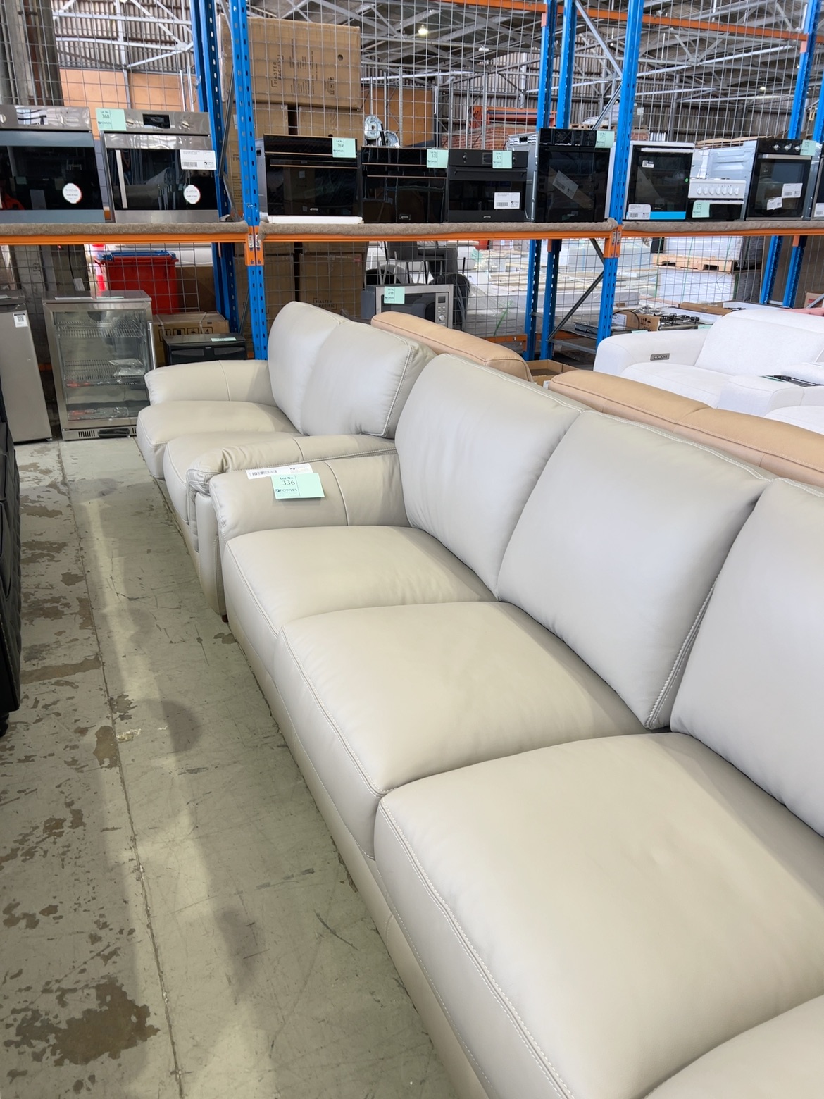 EX-DISPLAY MONTANO LOUNGE SUITE INCL 3 SEATER, 2 SEATER AND ARMCHAIR, NIKEL LEATHER, SOLD AS IS EX-DISPLAY MONTANO LOUNGE SUITE INCL 3 SEATER, 2 SEATER AND ARMCHAIR, NIKEL LEATHER, SOLD AS IS