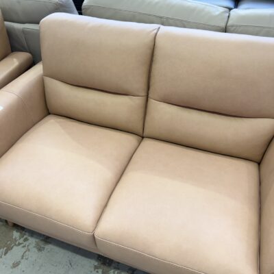 EX-DISPLAY ROSA 2 SEATER SOFA DUNE LEATHER, SOLD AS IS EX-DISPLAY ROSA 2 SEATER SOFA DUNE LEATHER, SOLD AS IS