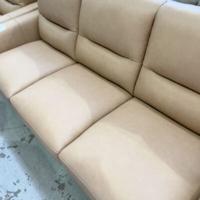 EX-DISPLAY ROSA 3 SEATER SOFA DUNE LEATHER, SOLD AS IS EX-DISPLAY ROSA 3 SEATER SOFA DUNE LEATHER, SOLD AS IS