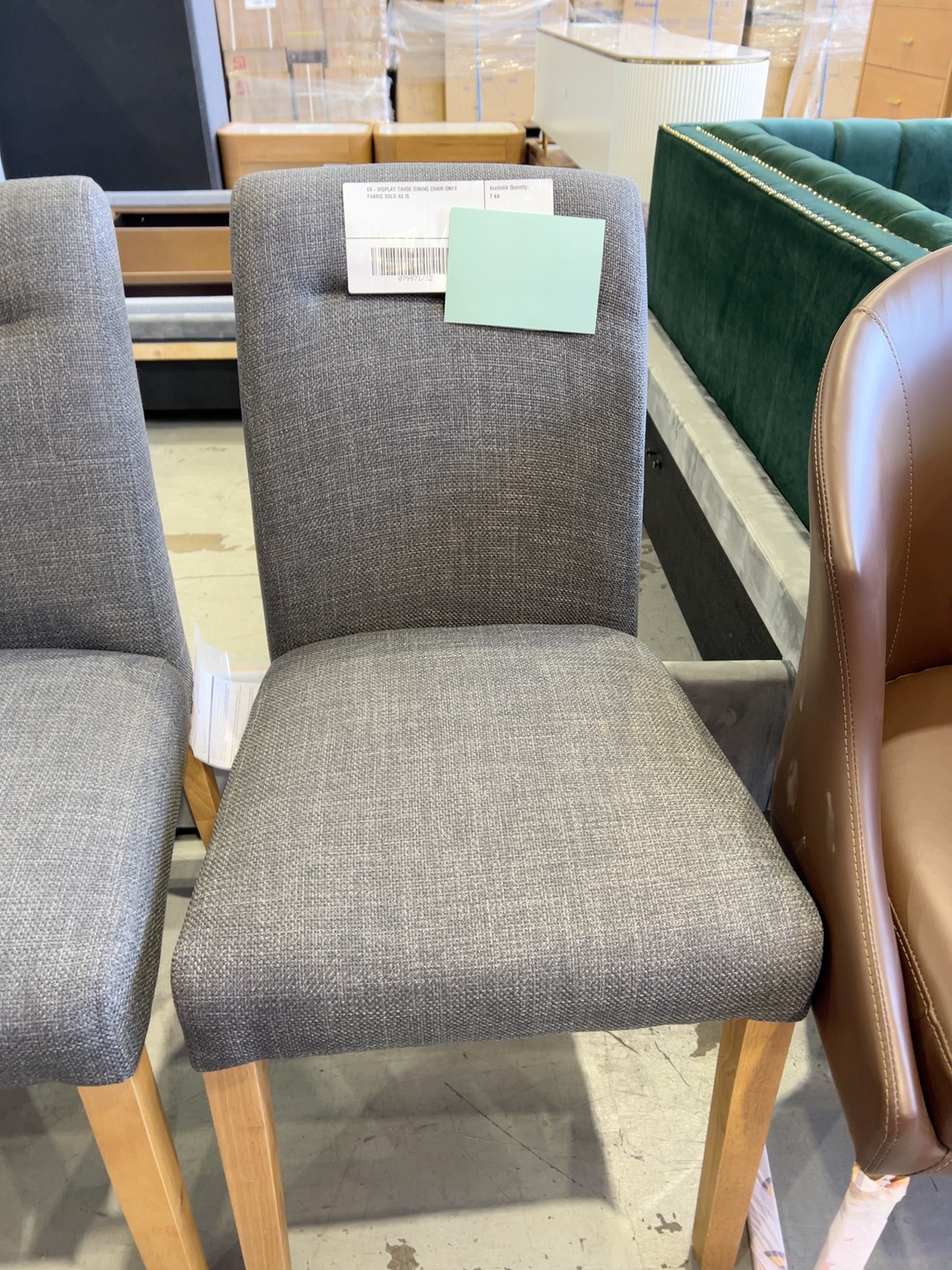 EX-DISPLAY TAHOE DINING CHAIR ONYX FABRIC SOLD AS IS EX-DISPLAY TAHOE DINING CHAIR ONYX FABRIC SOLD AS IS