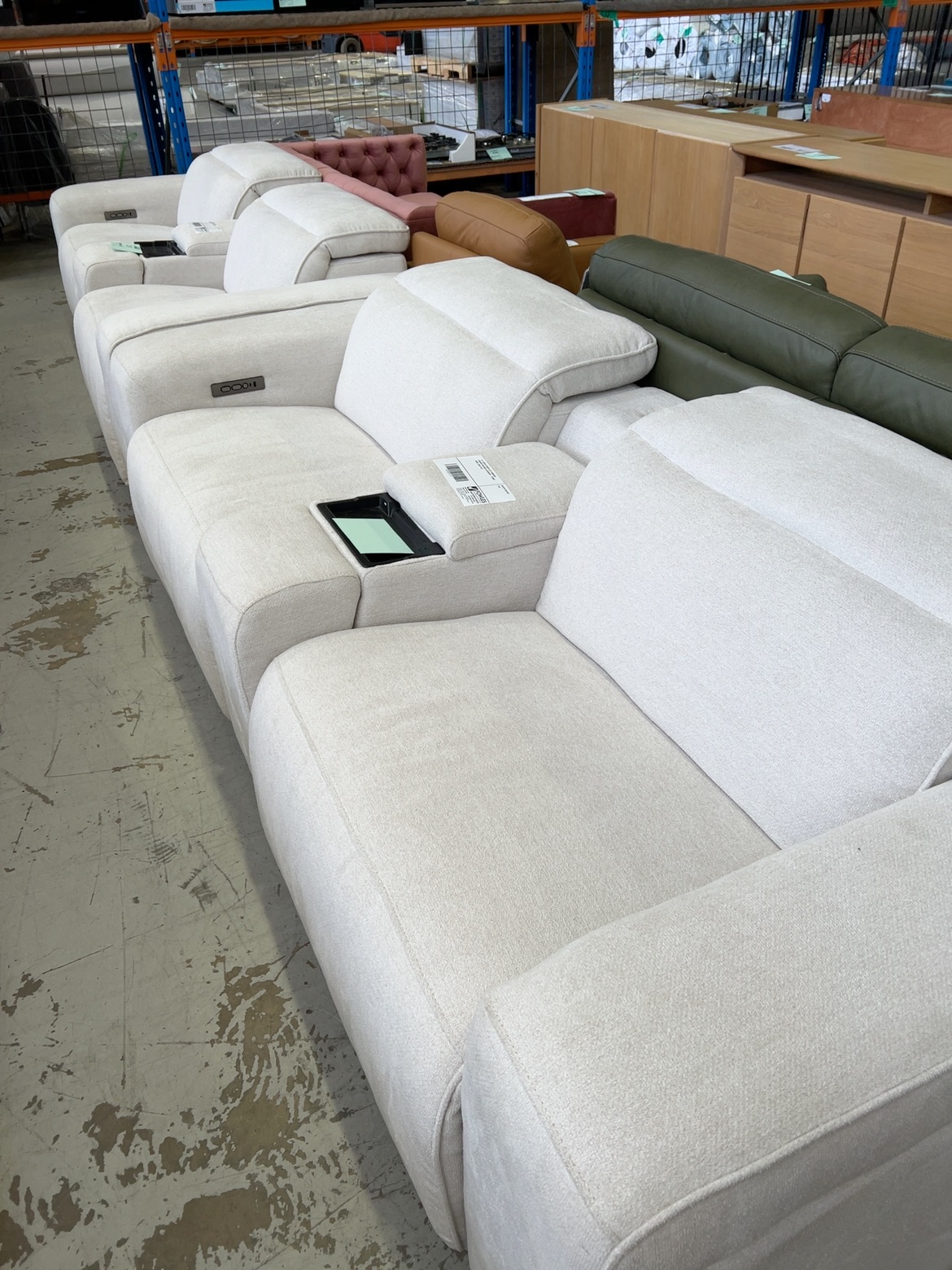 EX-DISPLAY DAKOTA LEFT ARMCHAIR POWERED RECLINER & HEADREST- CYGNET FABRIC, SOLD AS IS EX-DISPLAY DAKOTA LEFT ARMCHAIR POWERED RECLINER & HEADREST- CYGNET FABRIC, SOLD AS IS