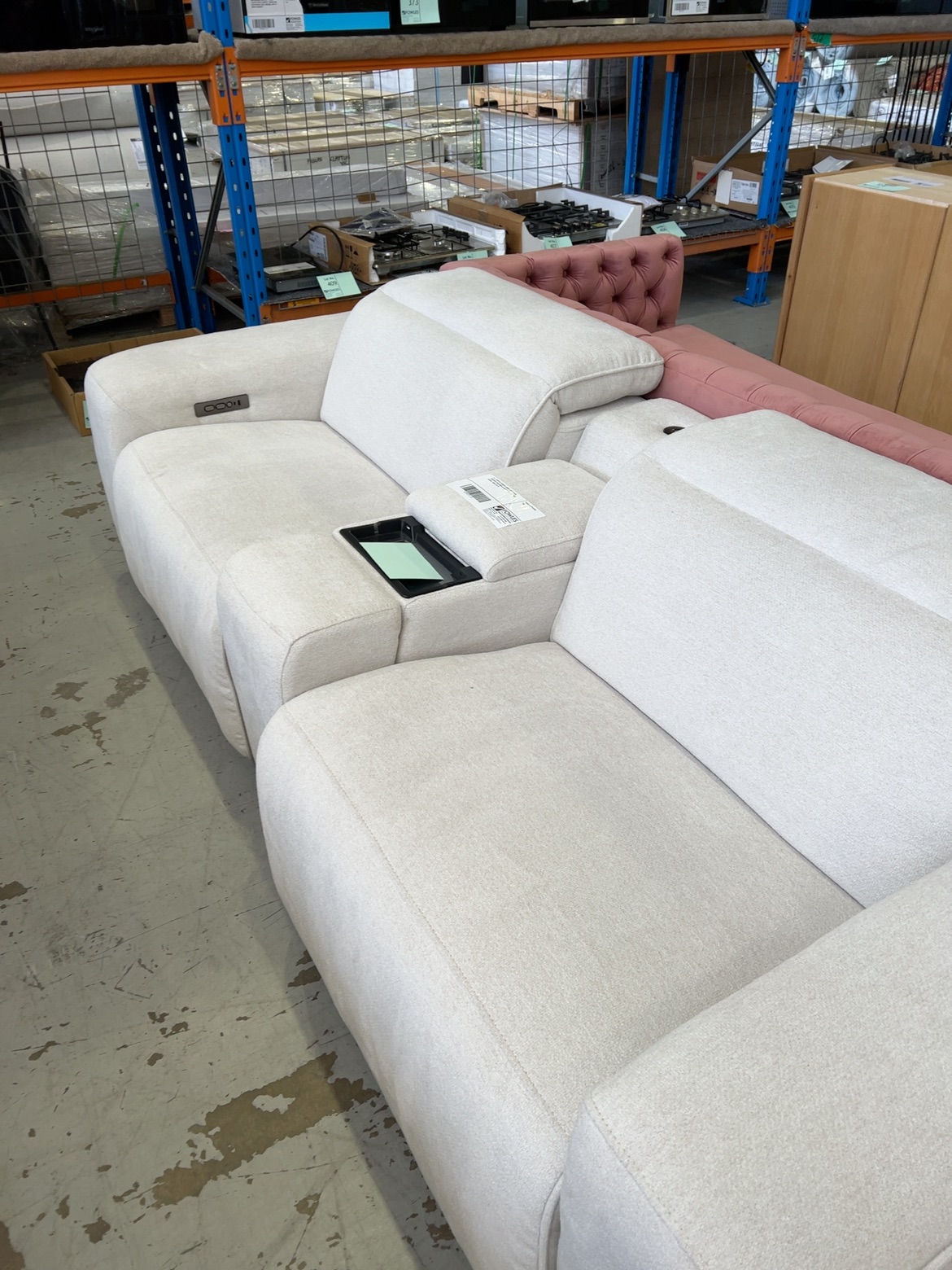 EX-DISPLAY DAKOTA RIGHT ARMCHAIR POWERED RECLINER & HEADREST- CYGNET FABRIC, SOLD AS IS EX-DISPLAY DAKOTA RIGHT ARMCHAIR POWERED RECLINER & HEADREST- CYGNET FABRIC, SOLD AS IS
