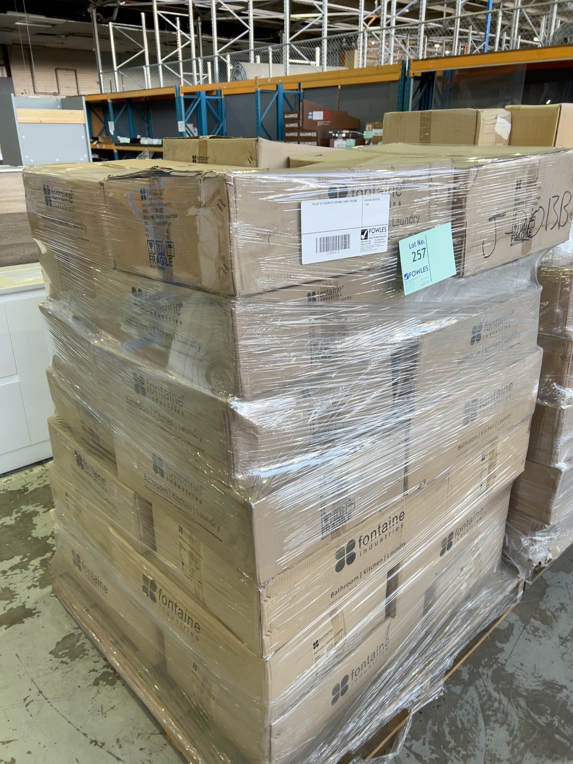 PALLET OF ASSORTED CERAMIC VANITY BASINS PALLET OF ASSORTED CERAMIC VANITY BASINS