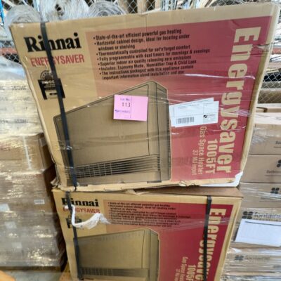 PALLET OF RINNAI GAS SPACE HEATERS, SOLD AS IS NO WARRANTY PALLET OF RINNAI GAS SPACE HEATERS, SOLD AS IS NO WARRANTY