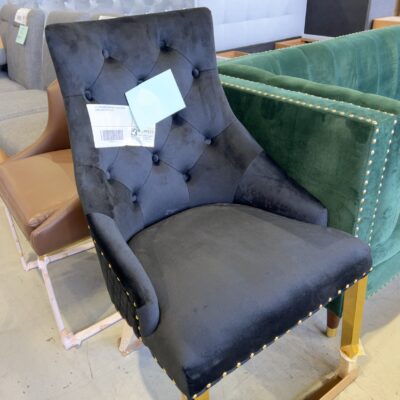 EX-SHOWROOM PROVENCE BLACK VELVET DINING CHAIR, SOLD AS IS EX-SHOWROOM PROVENCE BLACK VELVET DINING CHAIR, SOLD AS IS