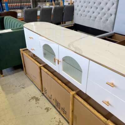 EX-SHOWROOM 2000MM IMPERIAL WHITE MARBLE ENTERTAINMENT UNIT, SOLD AS IS EX-SHOWROOM 2000MM IMPERIAL WHITE MARBLE ENTERTAINMENT UNIT, SOLD AS IS