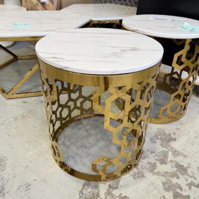 EX-SHOWROOM OLIVIA MARBLE SIDE TABLE, SOLD AS IS EX-SHOWROOM OLIVIA MARBLE SIDE TABLE, SOLD AS IS
