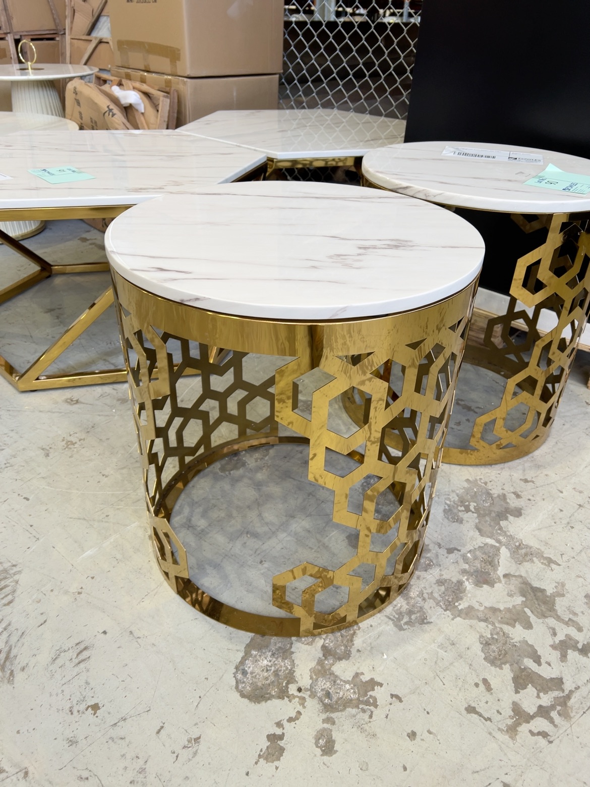 EX-SHOWROOM OLIVIA MARBLE SIDE TABLE, SOLD AS IS EX-SHOWROOM OLIVIA MARBLE SIDE TABLE, SOLD AS IS