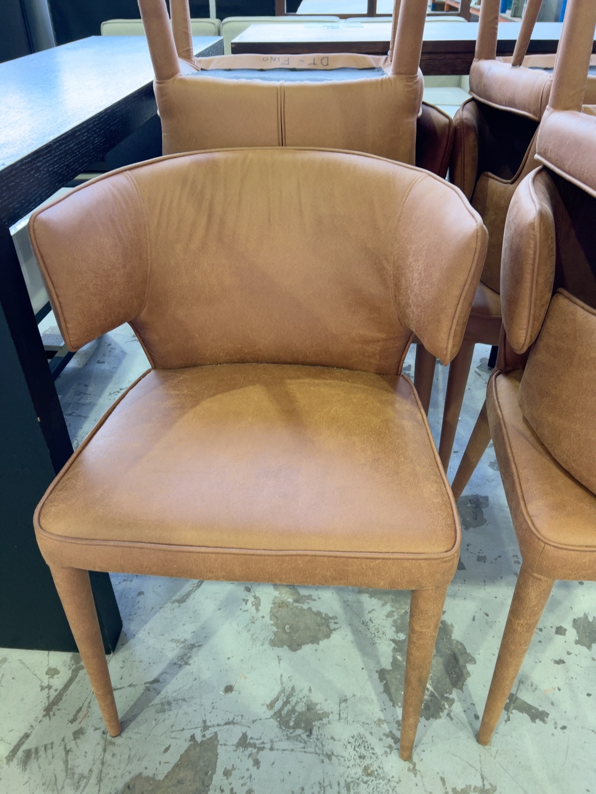 BROWN PU LEATHER DINING CHAIRS BROWN PU LEATHER DINING CHAIRS