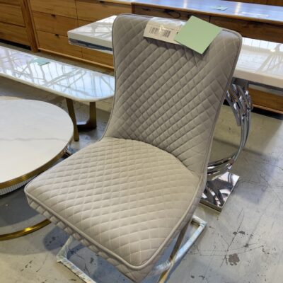 SHERMAN GREY VELVET DINING CHAIR - SOLD AS IS SHERMAN GREY VELVET DINING CHAIR - SOLD AS IS