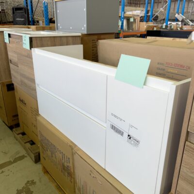 NEW 1200MM MATTE WHITE WALL HUNG VANITY CABINET ONLY - YOKO