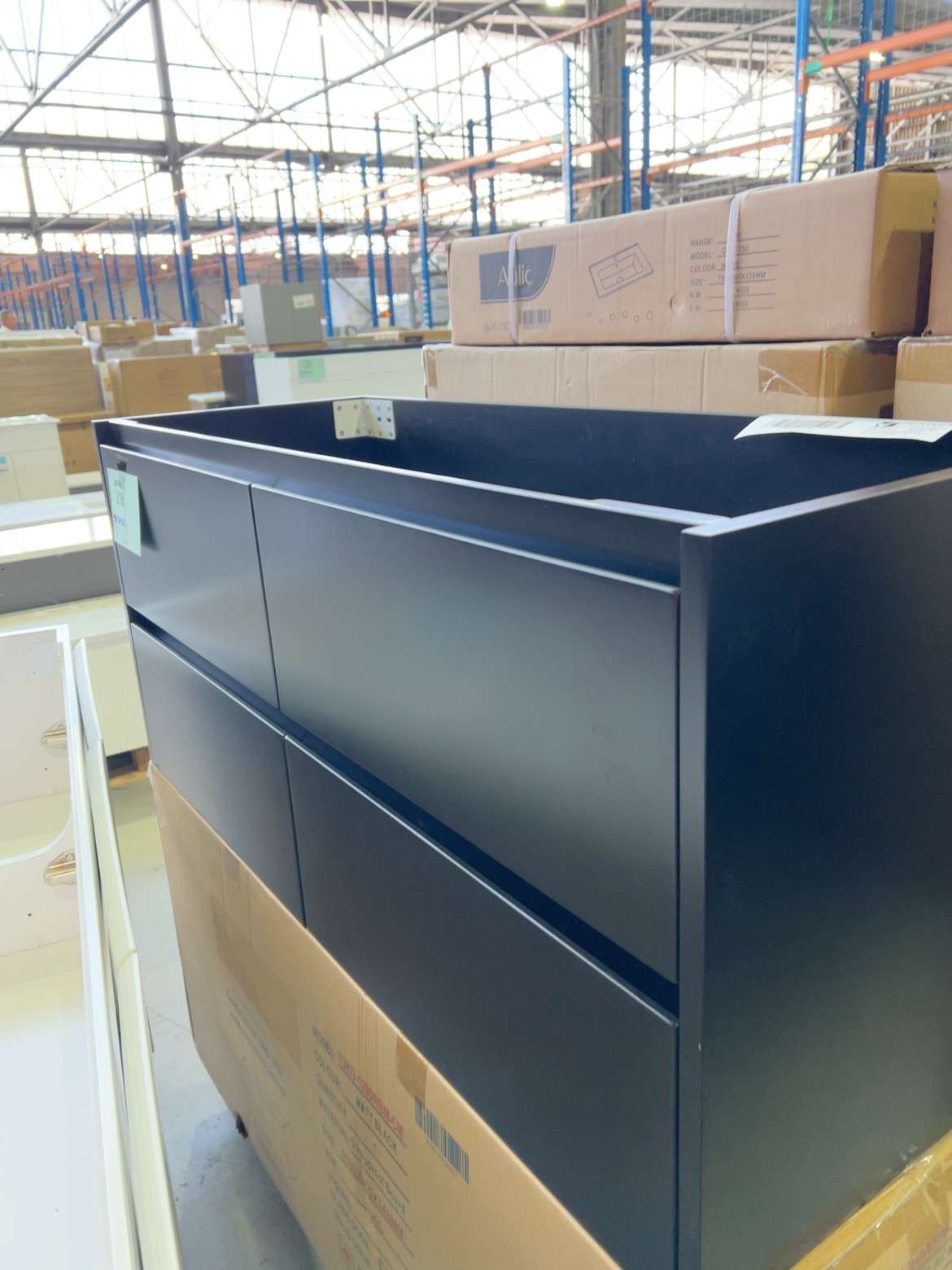 NEW 1200MM MATTE BLACK WALL HUNG VANITY CABINET ONLY - YOKO NEW 1200MM MATTE BLACK WALL HUNG VANITY CABINET ONLY - YOKO