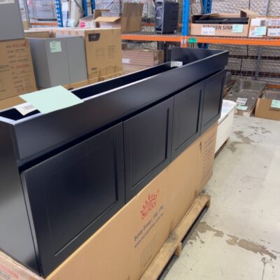 NEW 1800MM MATTE BLACK WALL HUNG VANITY CABINET ONLY