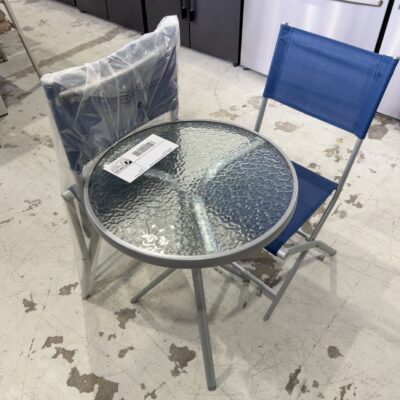 TEXTLINE 3 PCE PATIO SETTING WITH FOLDING CHAIRS RRP $249 TEXTLINE 3 PCE PATIO SETTING WITH FOLDING CHAIRS RRP $249