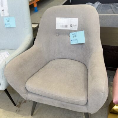 EX STAGING - GREY ARMCHAIR SOLD AS IS EX STAGING - GREY ARMCHAIR SOLD AS IS