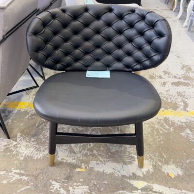 EX STAGING - BLACK PU ARMCHAIR SOLD AS IS EX STAGING - BLACK PU ARMCHAIR SOLD AS IS