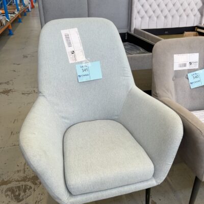 EX STAGING - LIGHT GREEN ARMCHAIR SOLD AS IS EX STAGING - LIGHT GREEN ARMCHAIR SOLD AS IS