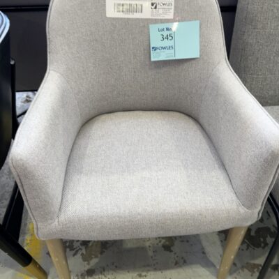 EX STAGING - GREY ARMCHAIR, SOLD AS IS EX STAGING - GREY ARMCHAIR, SOLD AS IS