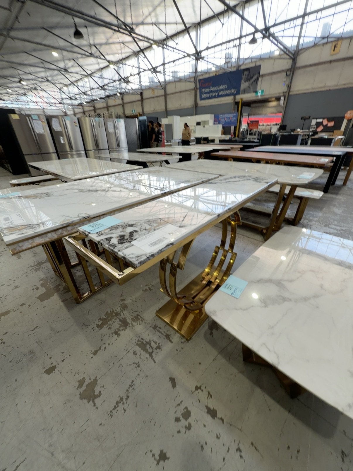 EX SHOWROOM - MONACO 1500MM GOLD CONSOLE WITH MARBLE TOP (FRAME IS LONGER THAN TOP) SOLD AS IS EX SHOWROOM - MONACO 1500MM GOLD CONSOLE WITH MARBLE TOP (FRAME IS LONGER THAN TOP) SOLD AS IS