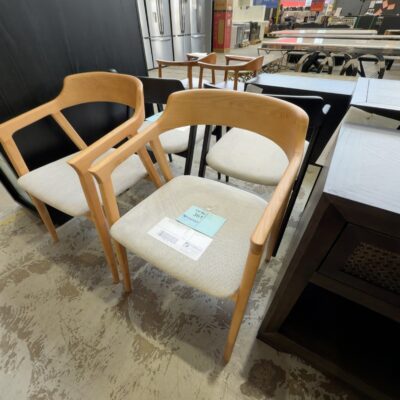 NEW NOBU ASH DINING CHAIR WITH SILVER FABRIC SEAT, SOLD AS IS NEW NOBU ASH DINING CHAIR WITH SILVER FABRIC SEAT, SOLD AS IS
