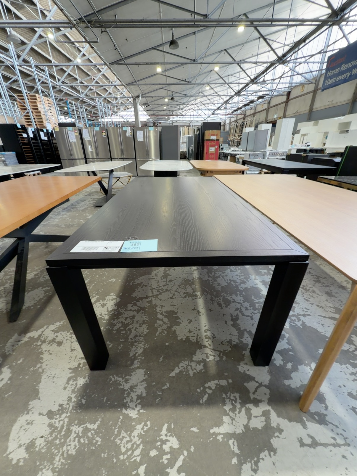 NEW ENZO 2000MM DINING TABLE, BLACK AMERICAN ASH, SOLD AS IS NEW ENZO 2000MM DINING TABLE, BLACK AMERICAN ASH, SOLD AS IS
